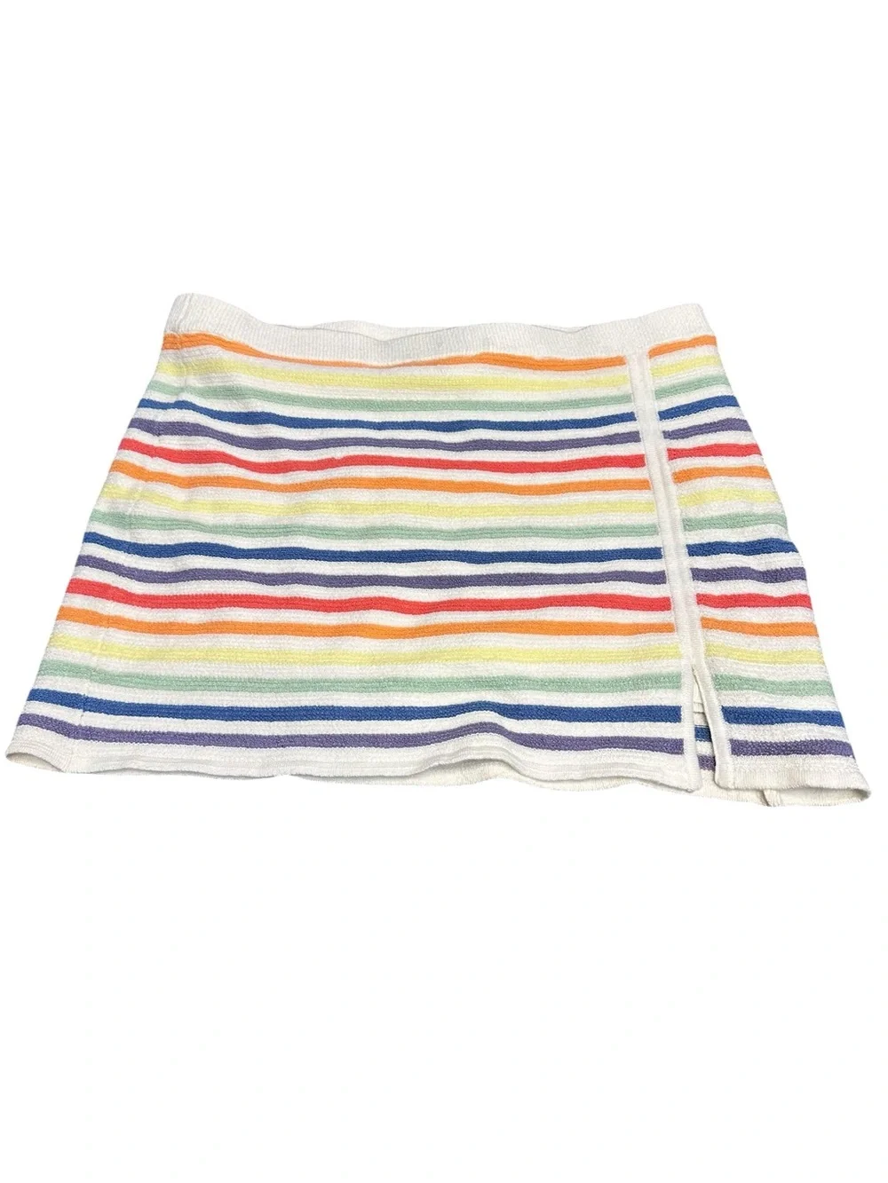 American Eagle women’s Pride‎ Rainbow Terry Mini Skirt Skort Shorts L NWT